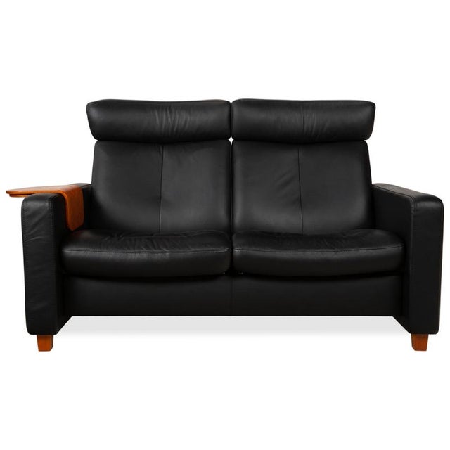 Arion 2-Seater Sofa in Black Leather from Stressless For Sale - Image 15 of 15