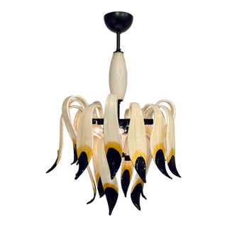 Myran Allan Luxury Lighting Amber Murano Glass Chandelier For Sale
