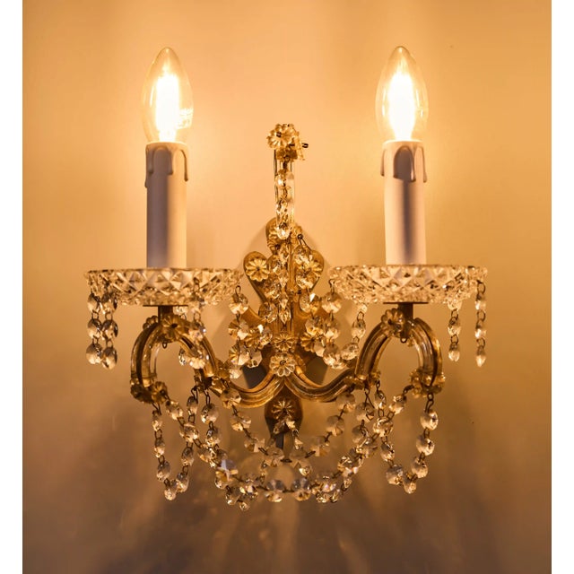 2000 - 2009 Wall Lamps with Crystal Trimmings, Set of 3 For Sale - Image 5 of 12