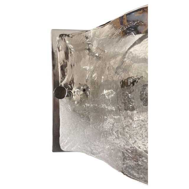 Metal 1960s Italian Carlo Nason for Mazzega Murano Glass Wall Sconce / Flush Mount For Sale - Image 7 of 7