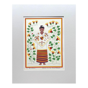 Carlos Mérida Silkscreen Print "Huasteca, San Luis Potosi" in 16 x 20 Mat, 1945