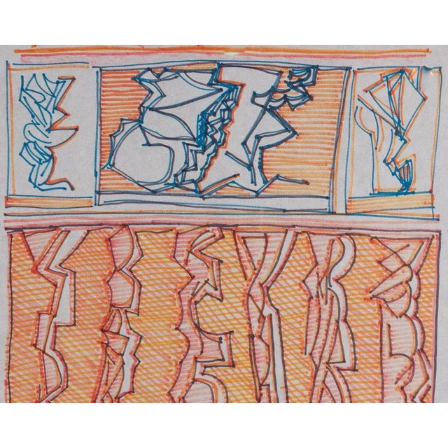 Riccardo Licata, Modern Abstract Composition, 1974, Watercolor on Paper For Sale - Image 4 of 6