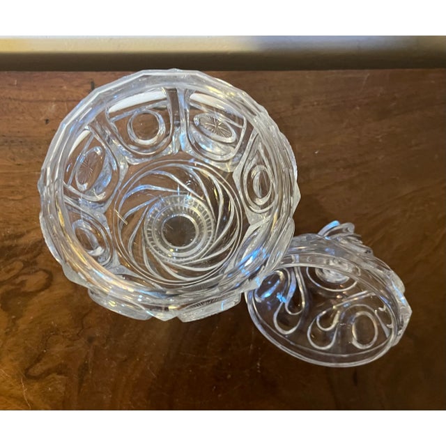 Antique 19th Century French Belle Epoque Cut Crystal Glass Urn and Cover For Sale - Image 9 of 12