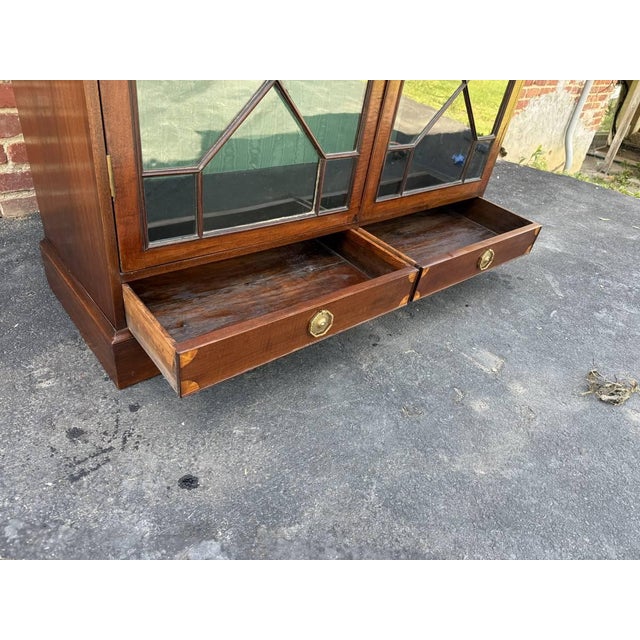George III Style Mahogany Double Glaze Door Bookcase. 19th Century For Sale - Image 15 of 17