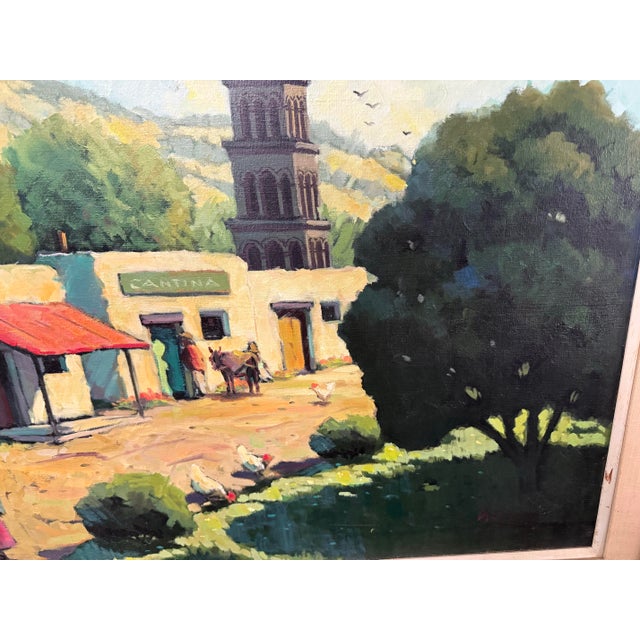 Paint Albert Ennis Original Oil Painting Mexican Village Scene Early California Artist For Sale - Image 7 of 7