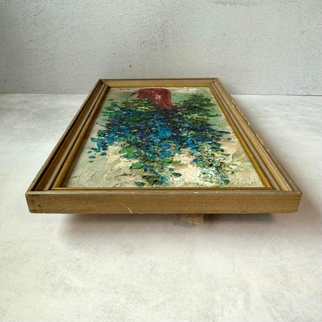 Mid-20th-Century Oil Painting Impressionist Floral Bouquet Framed Signed Zaza Meuli For Sale - Image 9 of 12