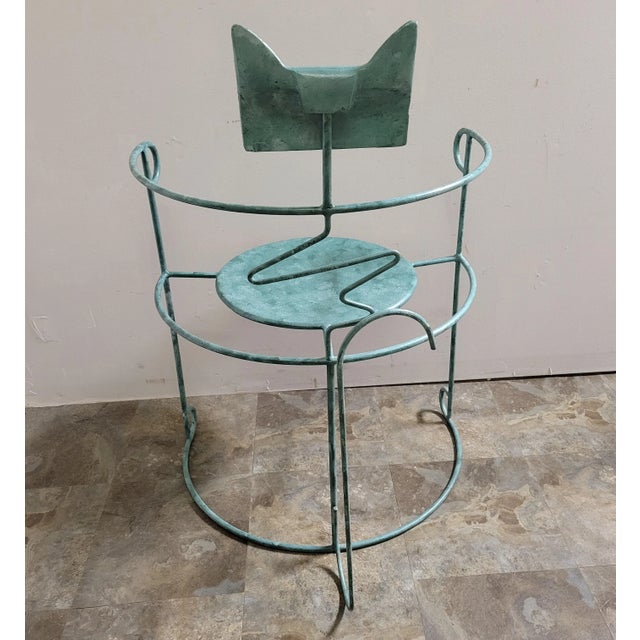 Rare Postmodern Stéphane Rondel “Cat Chair,” 1980s, Metal For Sale In Raleigh - Image 6 of 12