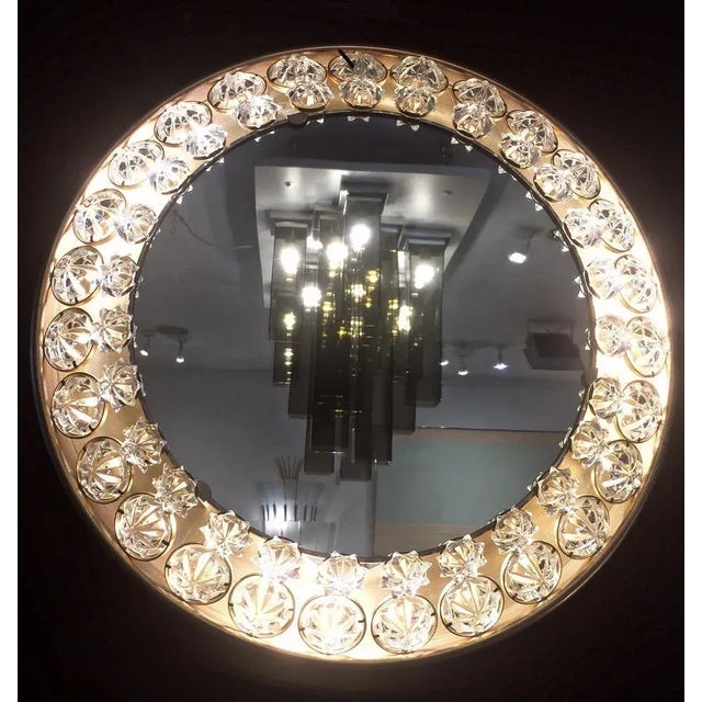 Lighting Mirror in Brass and Resin For Sale - Image 6 of 12