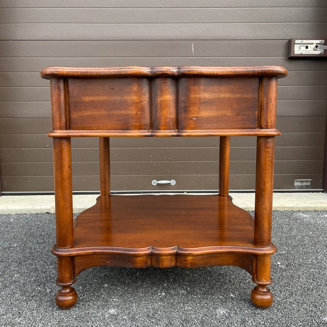 Auburn 21st Century Harden Furniture Serpentine British Colonial Cherry Center Table For Sale - Image 8 of 12