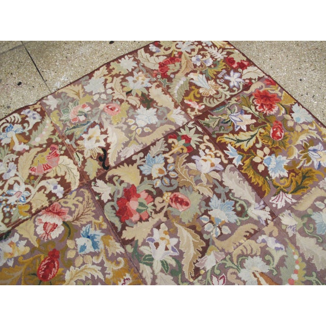 Galerie Shabab Collection Early 20th Century English Needlepoint Rug For Sale - Image 9 of 14