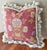 Vintage French Aubusson style needlepoint pillow is embellished with tassel fringe, velvet backing and zipper closure....