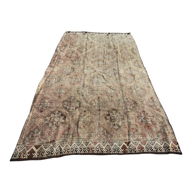 1960s Vintage Handwoven Kilim Rug - 5′8″ × 11′4″ For Sale