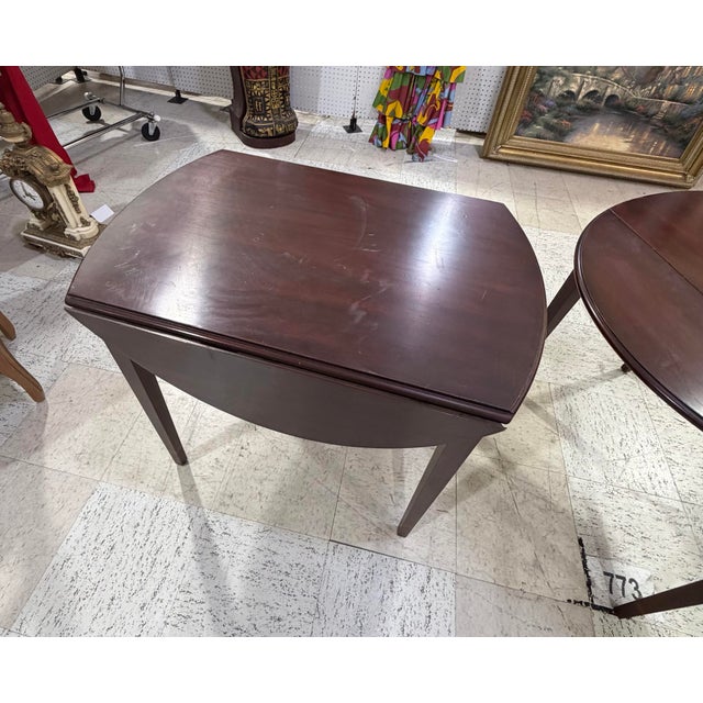 Wood Henkel Harris 1997 Pair of Mahogany Pembroke Tables For Sale - Image 7 of 7