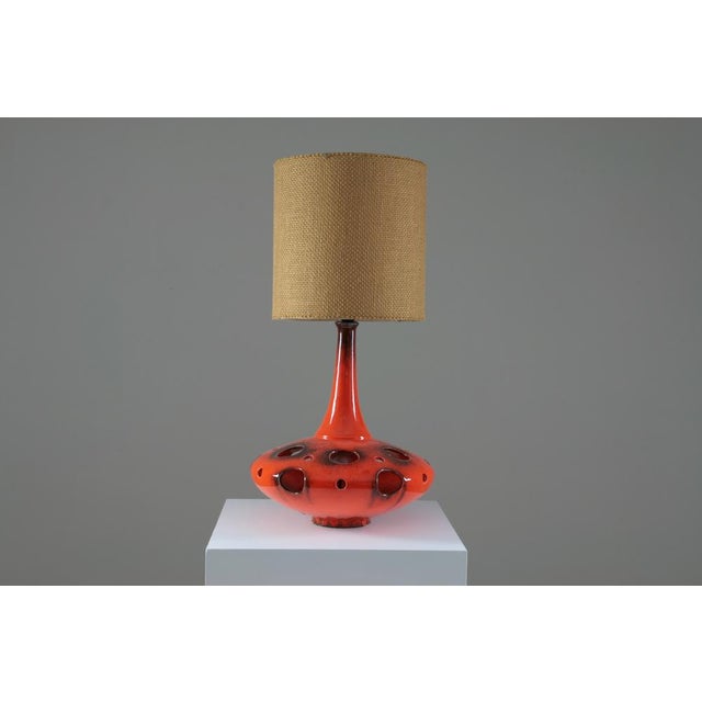 Orange Ceramic Table Lamp, 1970s For Sale - Image 14 of 14