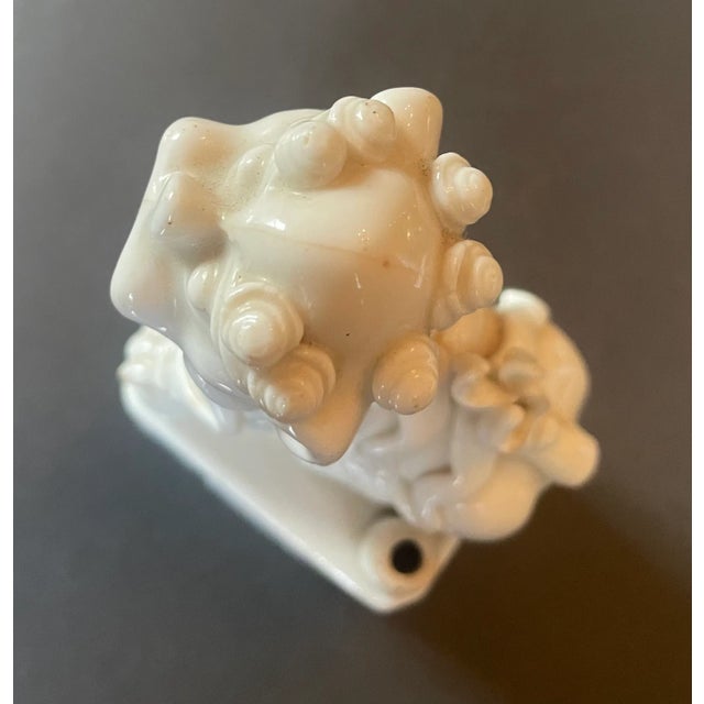 Early 20th Century Early 20th Century Vintage Blanc De Chine Fu Dog For Sale - Image 5 of 7