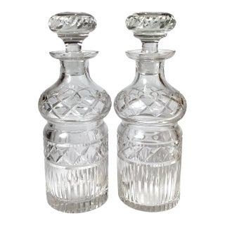 19th Century Cut Glass Spirit Decanters - a Pair For Sale