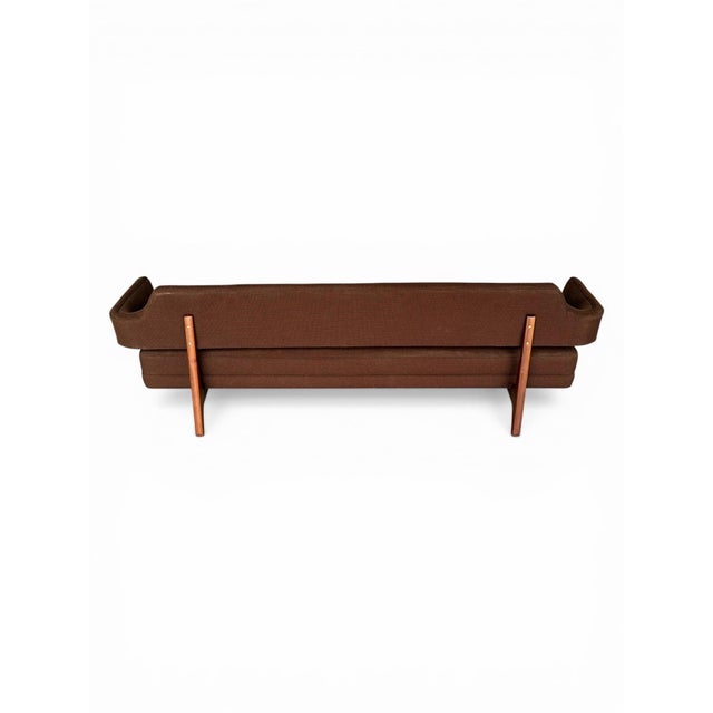1950s Edward Wormley Sofa - Dunbar Model 486 - Walnut Bracket Back Mid Century Modern For Sale - Image 10 of 12
