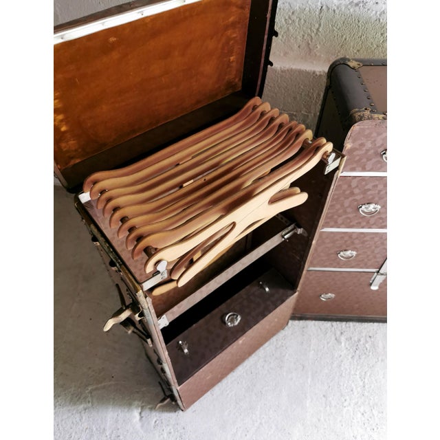 Large Antique Wardrobe/Steamer Trunk, USA, 1920s For Sale - Image 13 of 18