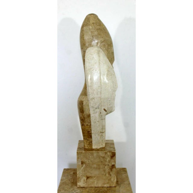 1980s Contemporary Modern Composite Faux Marble Table Sculpture by Austin Prod For Sale - Image 11 of 13