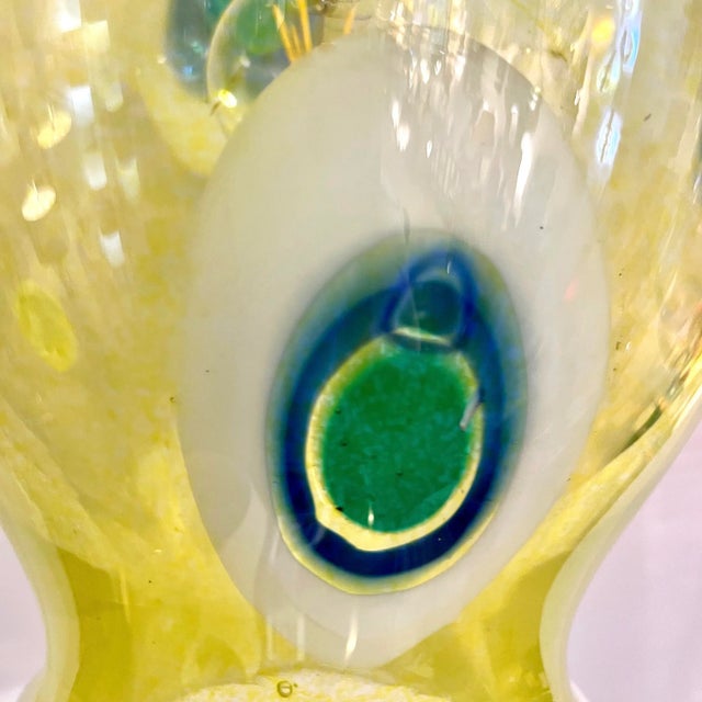 Bespoke Italian Organic Yellow Green White Tulip Murano Glass Pendant Light For Sale In New York - Image 6 of 13