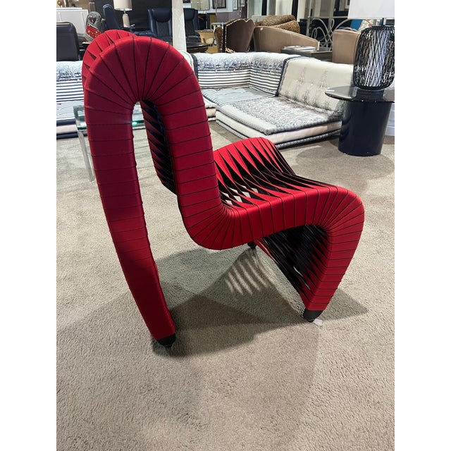 Phillips Collection Phillips Collection Red and Black Seat Belt Chair For Sale - Image 4 of 4