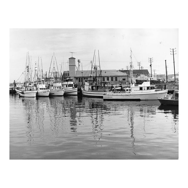 1960s San Pedro Harbor California Black and White Photograph For Sale