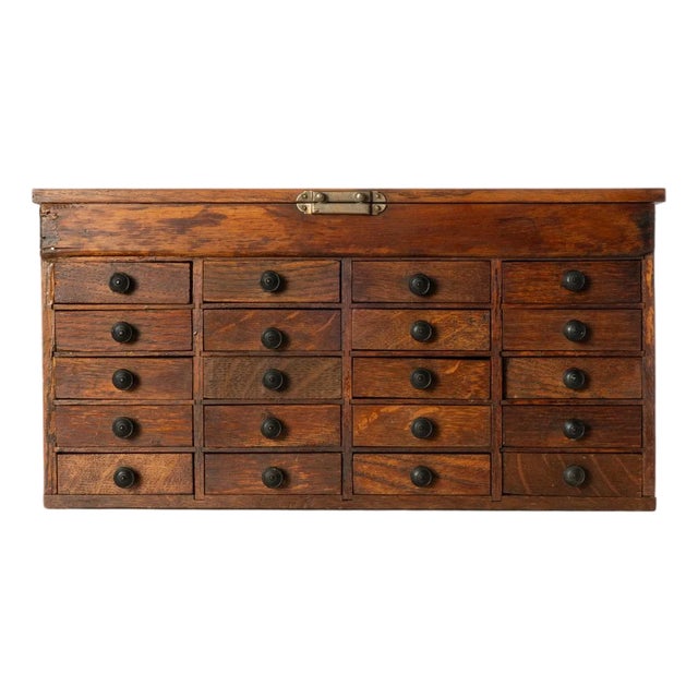 Antique Oak 20 Drawer Watchmaker's Chest For Sale