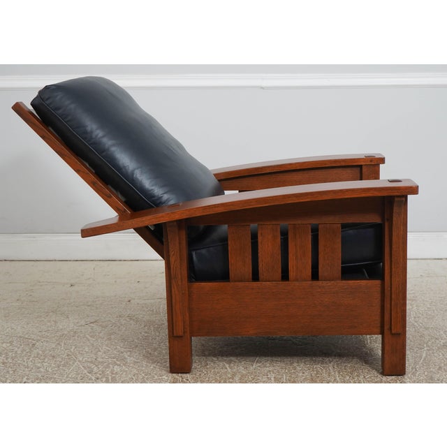 Stickley Mission Oak Morris Chair & Ottoman For Sale - Image 11 of 18