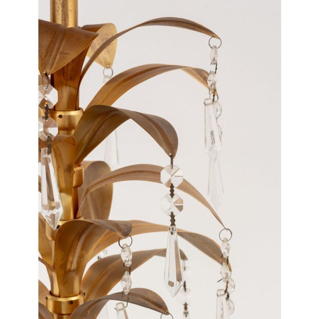 Neoclassical Style Gilt Metal Palm Tree Table Lamp For Sale - Image 9 of 11