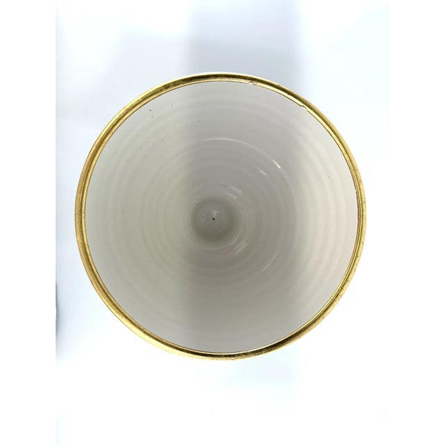 Vintage Abigails Artisanal Italian Hand-Painted Ceramic Bowl With Gold Leaf Detailing For Sale - Image 10 of 11