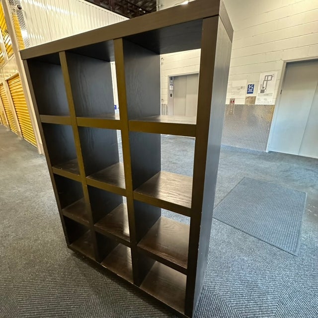 Wood West Elm Rolling Bookcase, Attributed For Sale - Image 7 of 9