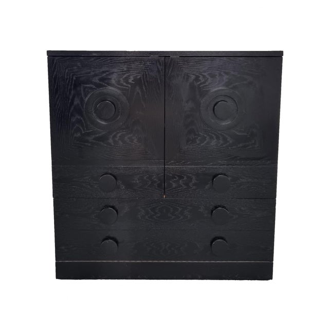 Brutalist Black Bar Cabinet with Two Doors and Three Drawers, Belgium, 1970s For Sale - Image 17 of 17