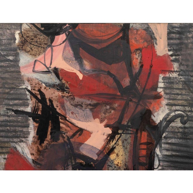 Abstract Vincent Cavallaro Abstraction Oil on Canvas, 1960 For Sale - Image 3 of 10