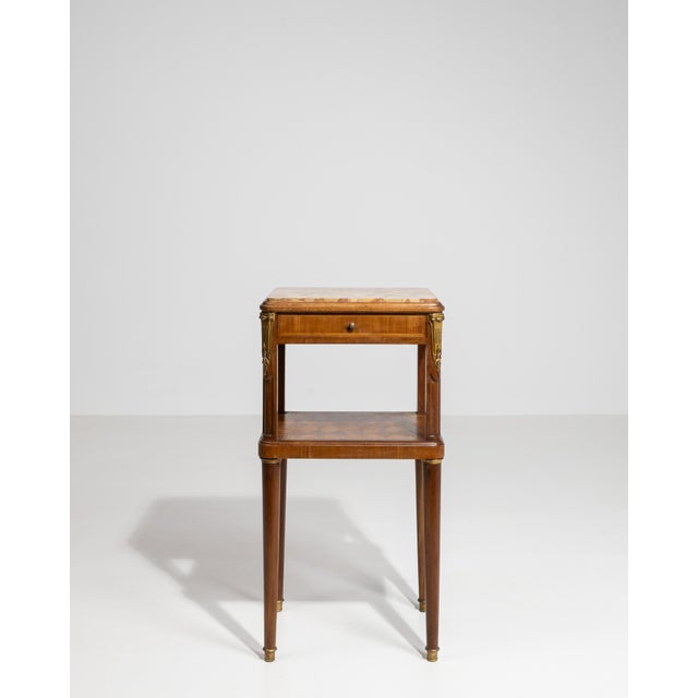 Louis XVI Marble-Top Side Table with Brass Details, Neoclassical Style, France, 19th Century For Sale - Image 12 of 13
