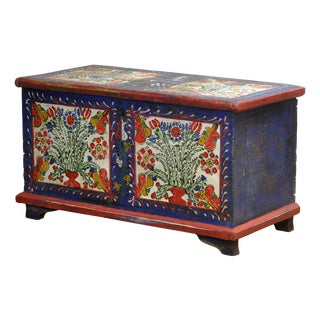 Folk Art Bridal Chest, 1883 For Sale