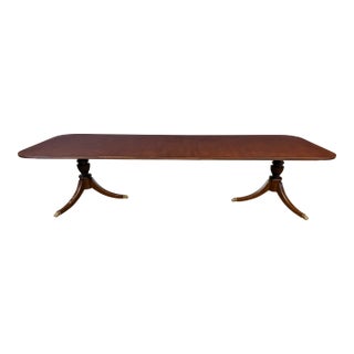 Traditional Banded Mahogany Dining Table by Leighton Hall - Showroom Sample For Sale