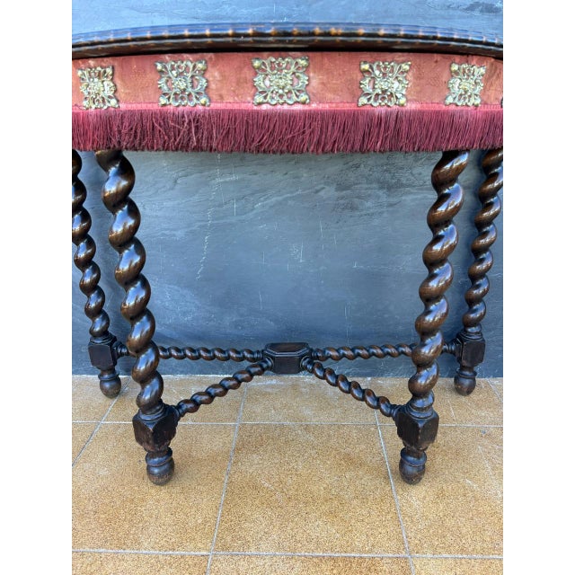 Metal Baroque Spanish Demilune Console Table with Twisted Legs, 1920s For Sale - Image 7 of 8