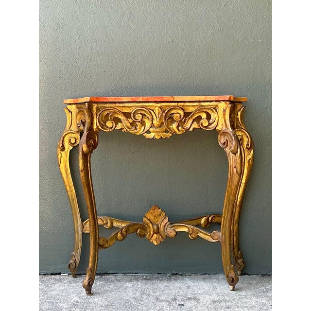 Vintage Italian Rococo Style Console Table For Sale - Image 4 of 18