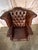 Early 20th Century Pair of Vintage English Tufted Leather Wingback Armchairs For Sale - Image 5 of 15