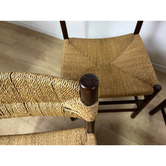1960s Wooden and Rope LS4/B Chairs from Tito Agnoli, 1960s, Set of 6 For Sale - Image 5 of 9