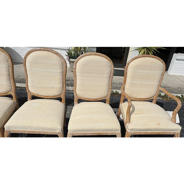 Beige Vintage Italian Wheat Sheath Dining Chairs by Chateau d'Ax- Set of 6 For Sale - Image 8 of 18