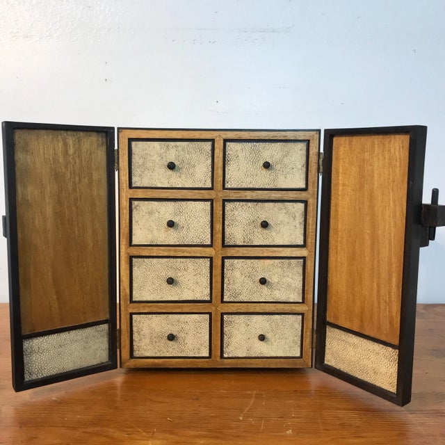 R&Y Augousti, Paris Shagreen, and Lacquered Jewelry Box Paris, circa 1990s This exquisite R&Y Augousti Shagreen and...