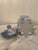 Ceramic Vintage Chinoiserie Chinese Blue and White Hand Painted Hexagon Lidded Ginger Jar For Sale - Image 7 of 9