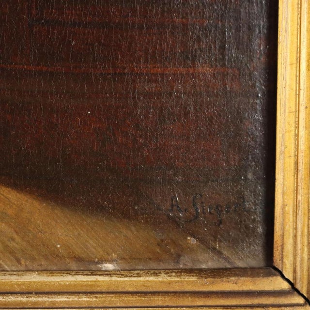 Augusto Friedrich Siegert, Figurative Scene, Oil on Canvas, Framed For Sale - Image 10 of 14