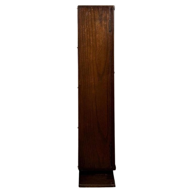 Early 20th Century Antique English Edwardian Oak Display Cabinet For Sale - Image 6 of 11