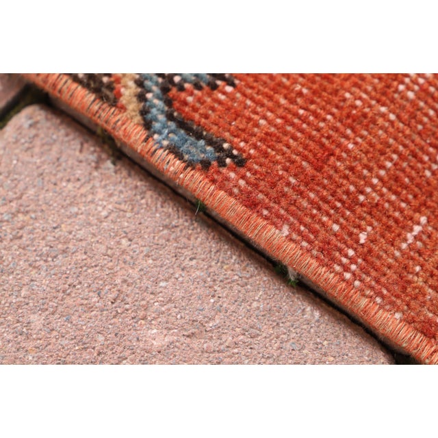 1970s 1970s Turkish Orange Handmade Runner Rug For Sale - Image 5 of 9