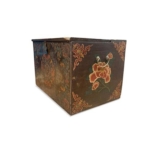 1960s Tibetan Hand Painted Floral Trunk For Sale In New York - Image 6 of 8