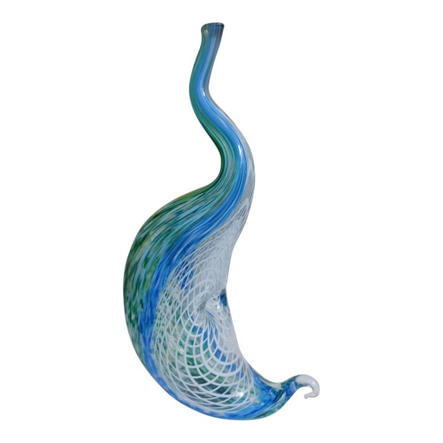 Mid Century Free Form Handblown Art Glass Sculpture For Sale