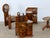 Pair of European Art Deco bedside tables in figured walnut veneer, 1930s. The two are built as a mirrored pair, one for...