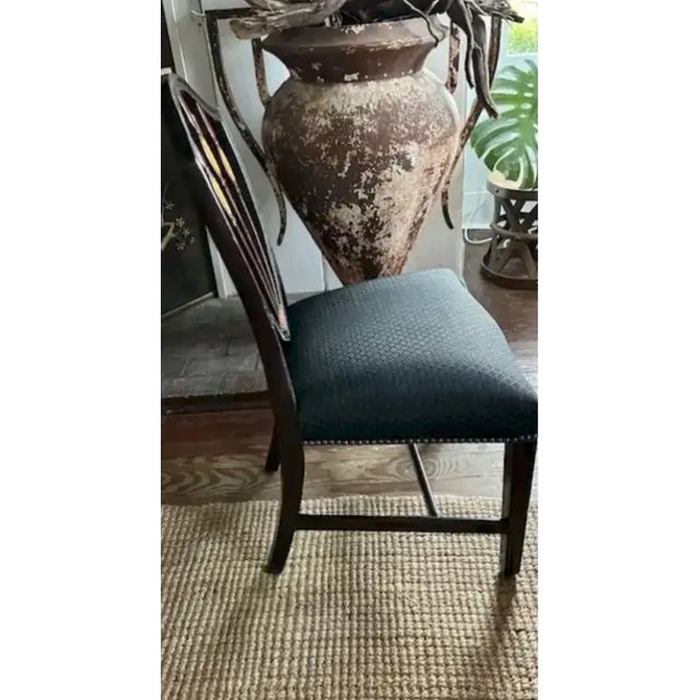 Mid 20th Century American Federal Shield Back Chair With Inlaid Marquetry and Nailheads For Sale - Image 5 of 11